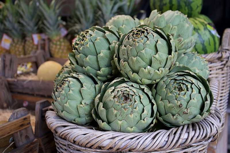 Artichokes in a basket