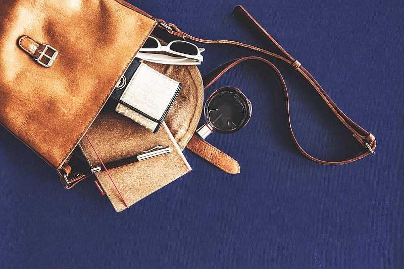 Brown leather purse