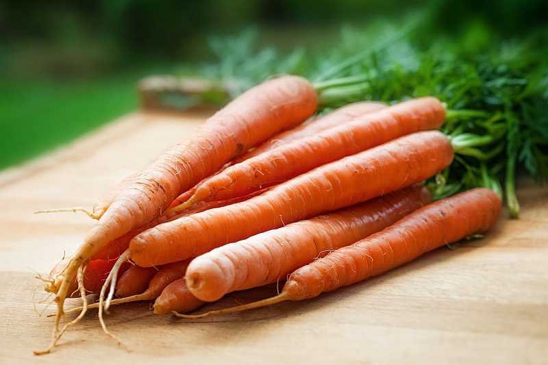 Carrots on a table