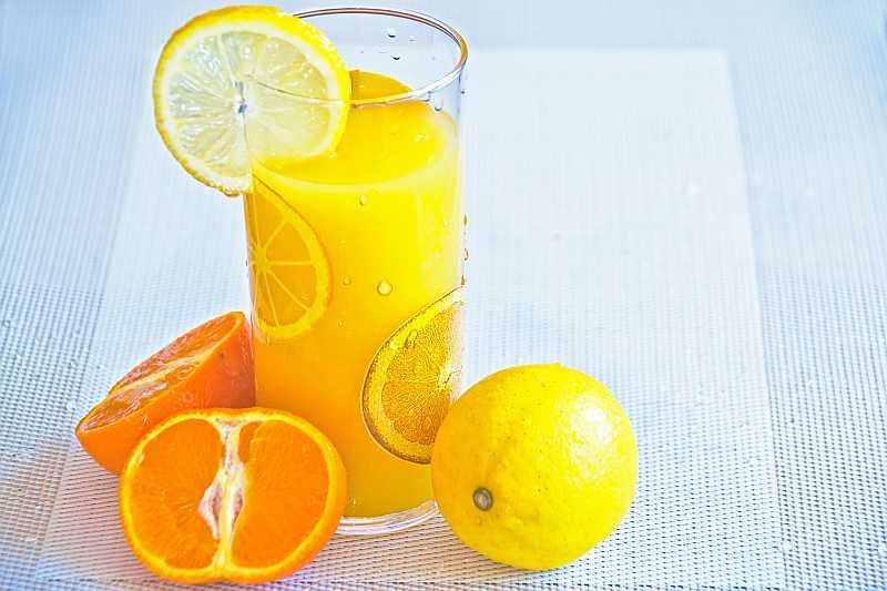 Orange and lemon fresh juice